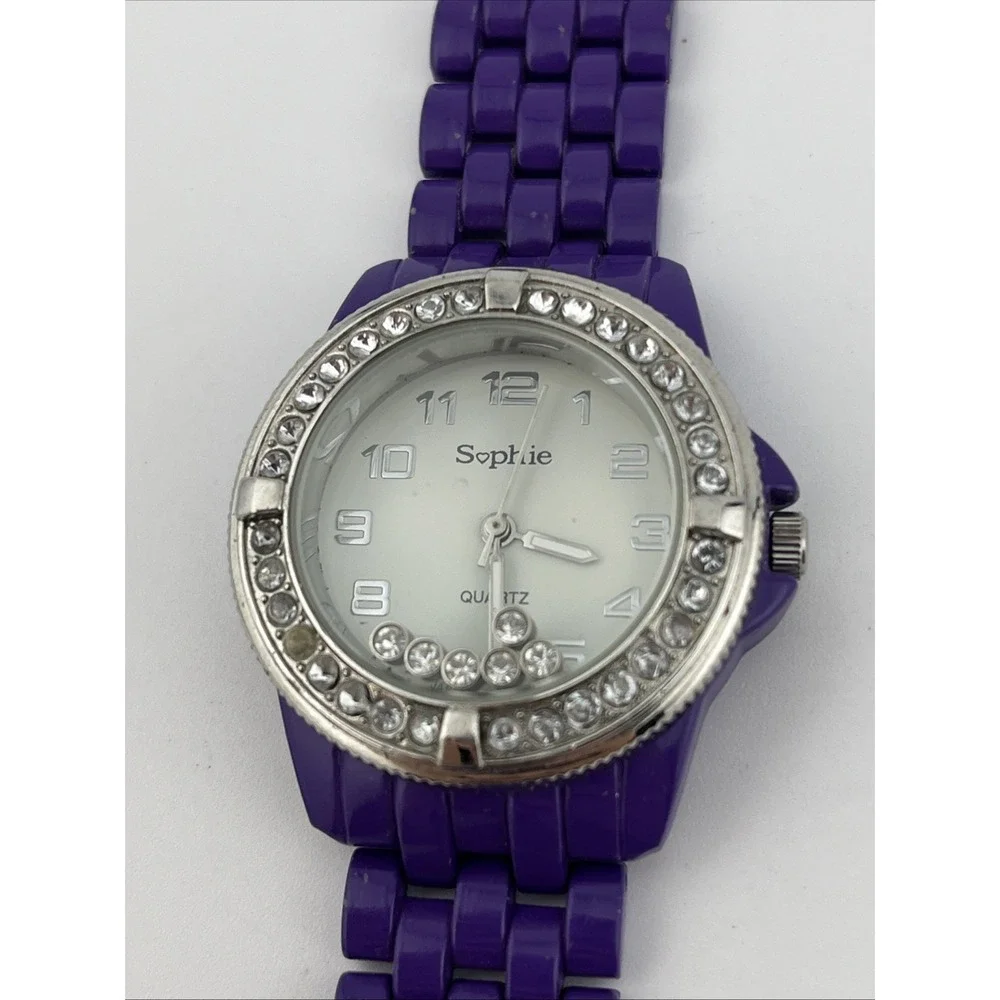 Sophie Watch Women 35mm Case Floating Crystals‎ Purple 7.25